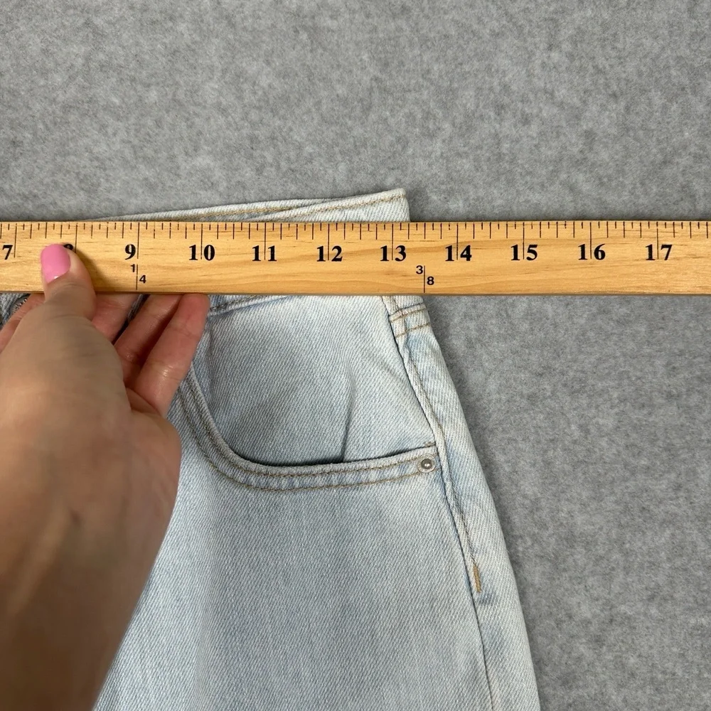 Old‎ Navy Jeans Girls 12 Light Wash High Rise Slouchy Straight Blue Denim